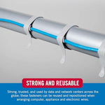 Adjustable self gripping tech organization straps replacing traditional single use plastic zip ties.