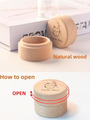 Hand-made wooden tooth fairy container for kids lost teeth