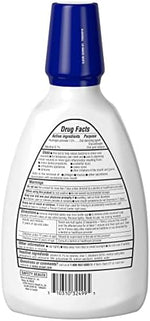 Alcohol-free Orajel mouthwash for sensitive gums with mint flavor details.
