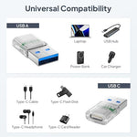 Elebase durable PVC shell USB converter highlighting the sturdy impact resistant construction.