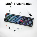 Keychron V6 RGB lighting in frosted black housing