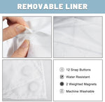 Built-in rings on hookless curtain hanging on metal rod