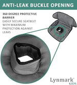 Close up of lynmark car seat protector buckle protection