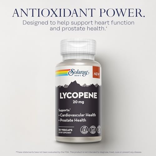Solaray Lycopene 20mg supplement supplement facts and ingredient list display