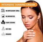 Back label of Tuyapio sunless tanning chewables detailing the beta carotene and vitamin C content