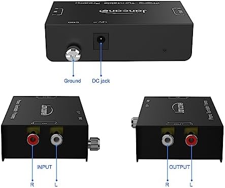 Cotsoco electronic phonograph preamp showing the 12 Volt power adapter connection port