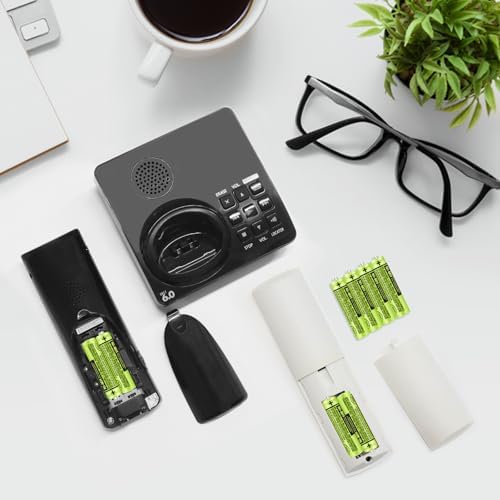 Complete retail packaging of the four piece Ni-MH AAA electronics battery set.