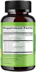 Side view of Naturelo magnesium glycinate chelate complex container highlighting clean non GMO certification seals