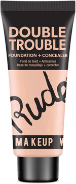 Rude Cosmetics Double Trouble Foundation Cocoa shade tube bottle