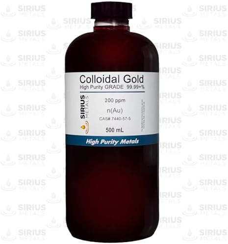 Sirius Metals True Colloidal Gold pure nanoparticle suspension bottle label closeup