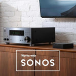 Onkyo premium black AV receiver package contents including connection cables and setup manual.