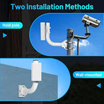 UeeVii dual wall and pole mount bracket showing the one hundred fifty degree adjustable rod mechanism.