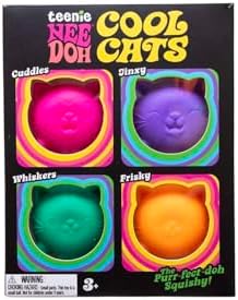 Close-up of the 1.5-inch miniature cat squishy balls displaying playful facial expressions.
