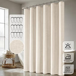 ANRODUO luxury hotel style non see through fabric shower curtain package contents