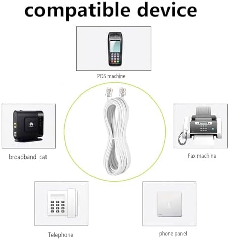 Seefeful 20 feet phone line wire kit featuring one modular telephone splitter and one inline coupler accessory