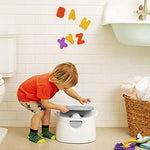 Munchkin toddler training ring detached and placed on a regular adult toilet seat