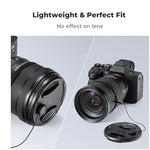 Camera accessories kit showing elastic bands stretching over different lens barrels