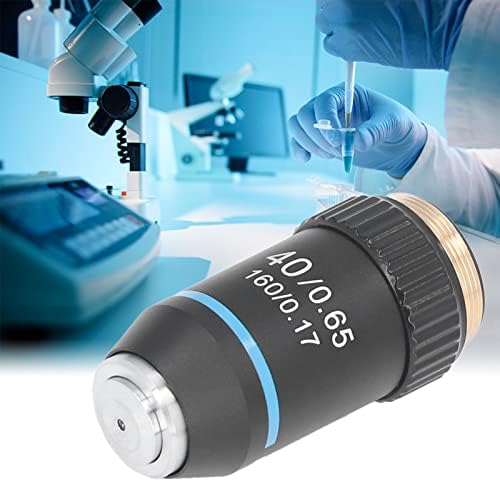 Fafeicy microscope accessory lens showing the model engraving of forty over zero point sixty-five numerical aperture.