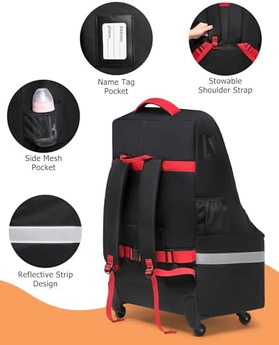 Transparent name card slot on mcbd car seat travel bag