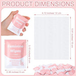 Pink individual packets of Dansib unscented women's wipes for travel.