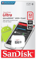 The complete package contents displaying the waterproof and shockproof storage card layout alongside the compatibility adapter.