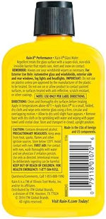 Rain-X windshield treatment liquid showing water beading off car exterior glass