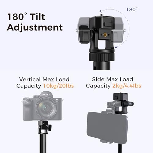 Side view of Leekai aluminum alloy tripod fully extended