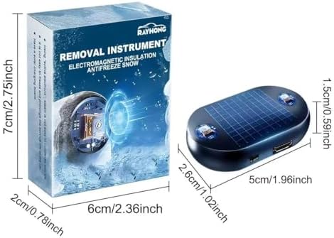 Portable universal car windshield deicer tool showcasing the top solar charging board panel
