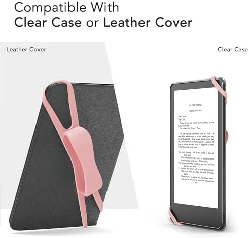 Pink hand strap holder showcasing flexible design for e-readers