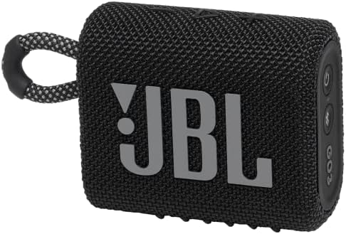 Side profile of JBL Go 3 speaker showing fabric texture