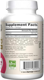 Jarrow Formulas active coenzyme Q10 antioxidant supplement nutritional facts label