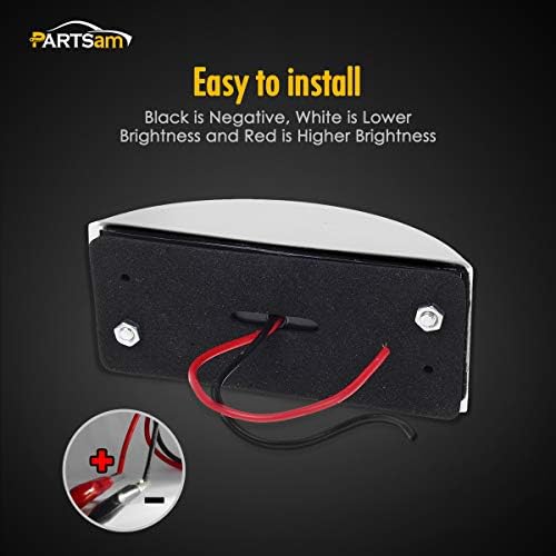 Partsam twelve volt red LED clearance light illuminated to showcase full pattern high power output