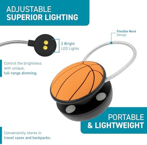 Flexible neck of Withit basketball book light extended