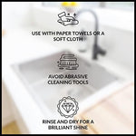 HOPE'S authentic imported kitchen basin polishing liquid with two included scrub pads.