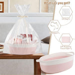 OIAHOMY empty hamper basket with integrated handles showing woven texture