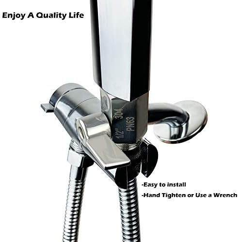 Showerhead Shut Off Valve with Stainless Handle, 304 Stainless Steel Mini Ball Valve(1/2" Female X Male) NPT Thread, Water Flow Control Valve Regulator Chrome, Shower Head Flow Control Valve - Image 6