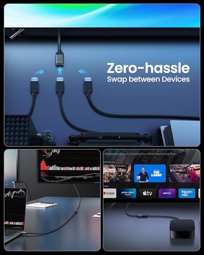High resolution 4K 120Hz compatible extension cable used for gaming console setups.