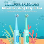 Aquasonic Aquarium Adventures electric toothbrush for toddlers with soft oscillating bristles