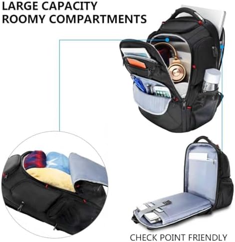 KROSER heavy duty travel daypack highlighting the external USB charging port feature