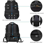 KROSER extra large travel bag rear view showing padded shoulder straps and luggage sleeve