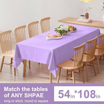 Lavender disposable rectangle table cover flat layout