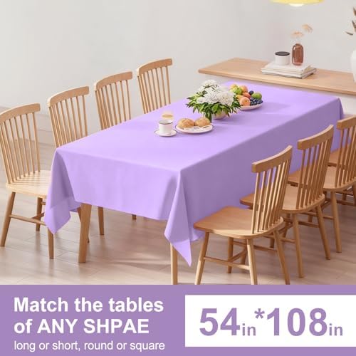 Lavender disposable rectangle table cover flat layout