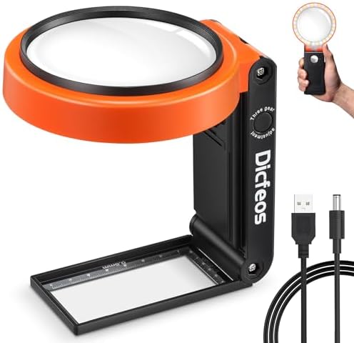 Dicfeos illuminated magnifier folded stance