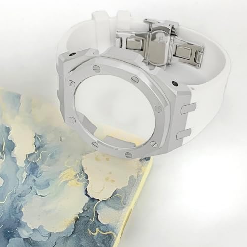 SRDZ Casioak metal bezel modification parts with liquid silicone strap