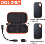 GWCASE protective storage pouch opened flat showcasing the internal elastic fixing strap and the accessory mesh pocket.