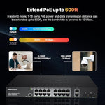 Real HD unmanaged plug and play network switch with rack brackets attached for installation