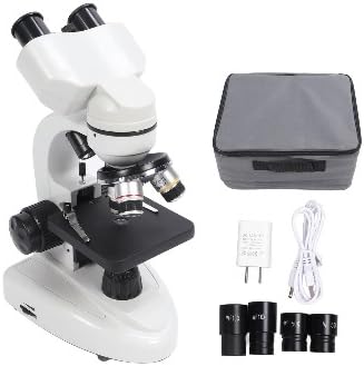 Yoidesu premium white metal microscope showing full kit presentation with carrying bag.