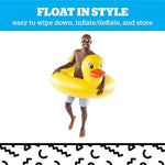 Side profile of BigMouth Inc. inflatable duck swim ring