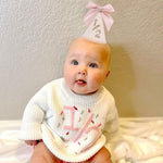 Lingana 1/2 Way To One Birthday Crown Outfit with pink bow