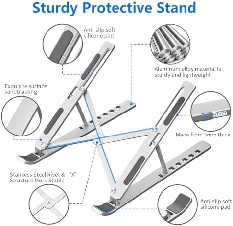 Rear view of the Sopholid silver laptop riser illustrating the open hollow frame optimized for device cooling and airflow.